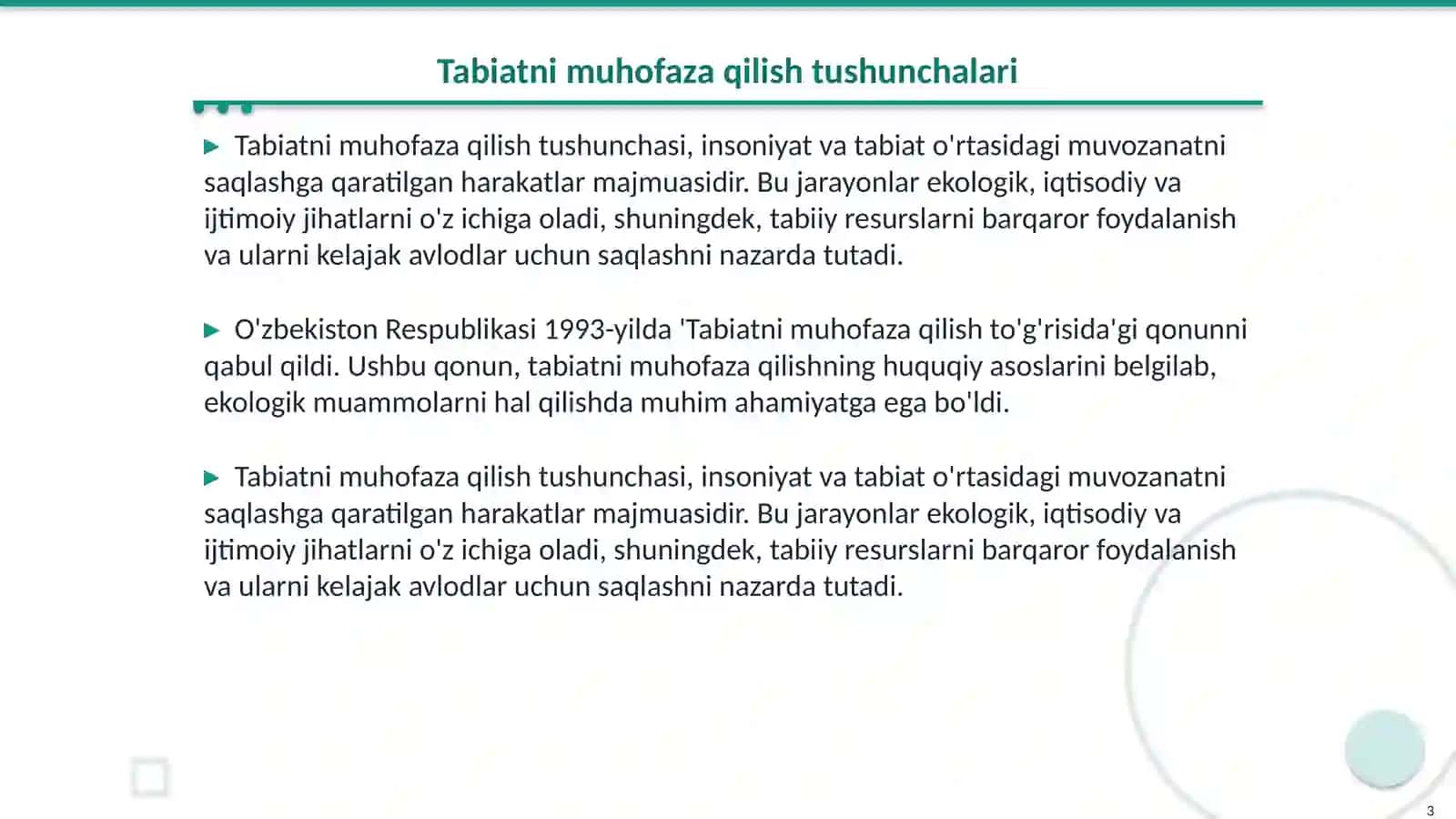 Tabiatni muhofaza qilish 3