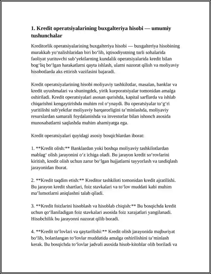 KREDIT OPERATSIYALARINING BUXGALTERIYA HISOBI 3