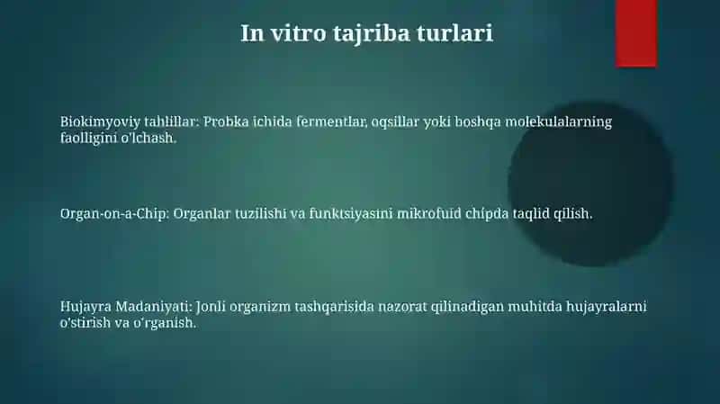In Vitro Tajribalari 3