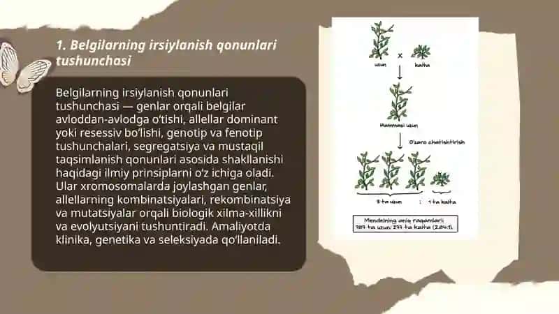 Belgilarning irsiylanish qonunlari 3