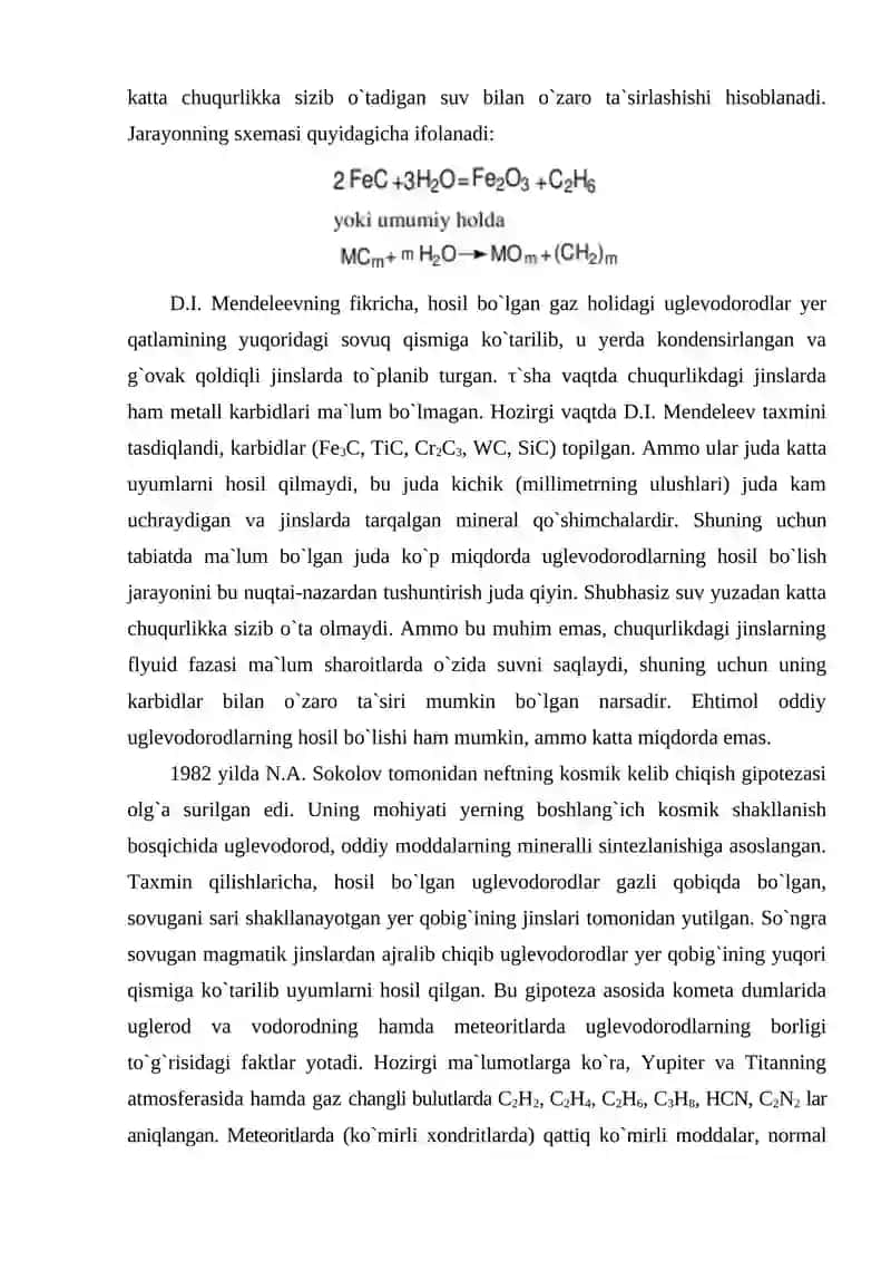 Neft va Gazning Paydo Bo'lishi To'g'risida Tushuncha 3