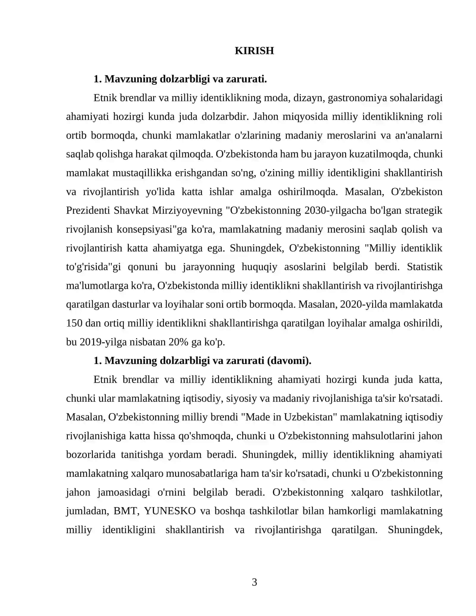 Etnik brendlar va milliy identiklik moda, dizayn, gastronomiya misolida 3