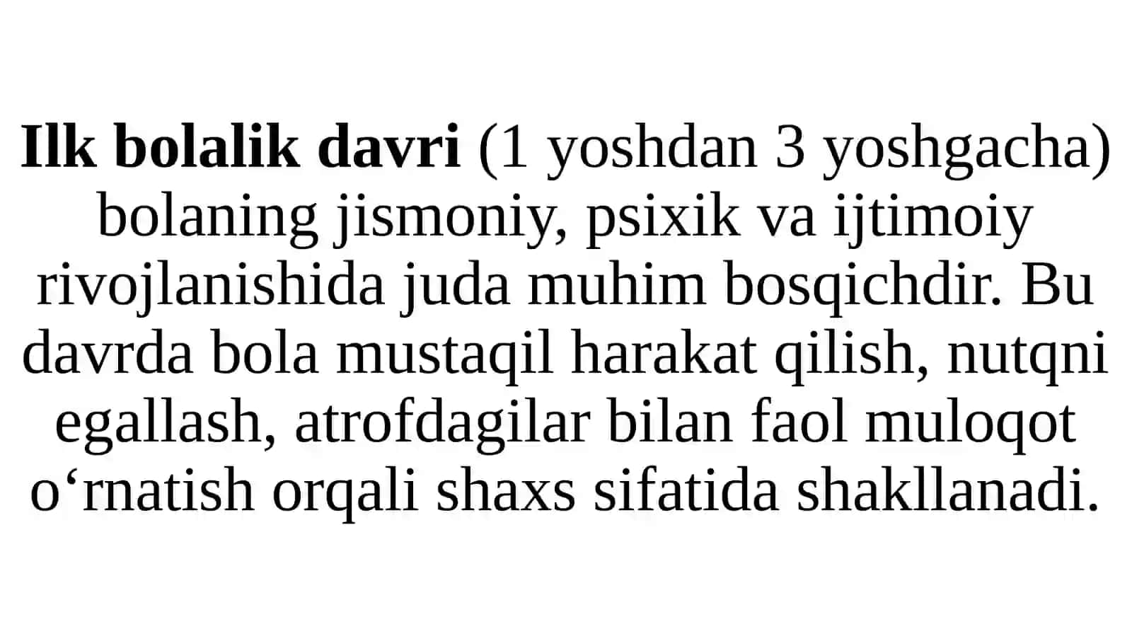 Ilk bolalik davrining xususiyatlari 3