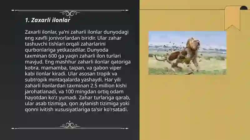 Zaxarli xayvonlar 3