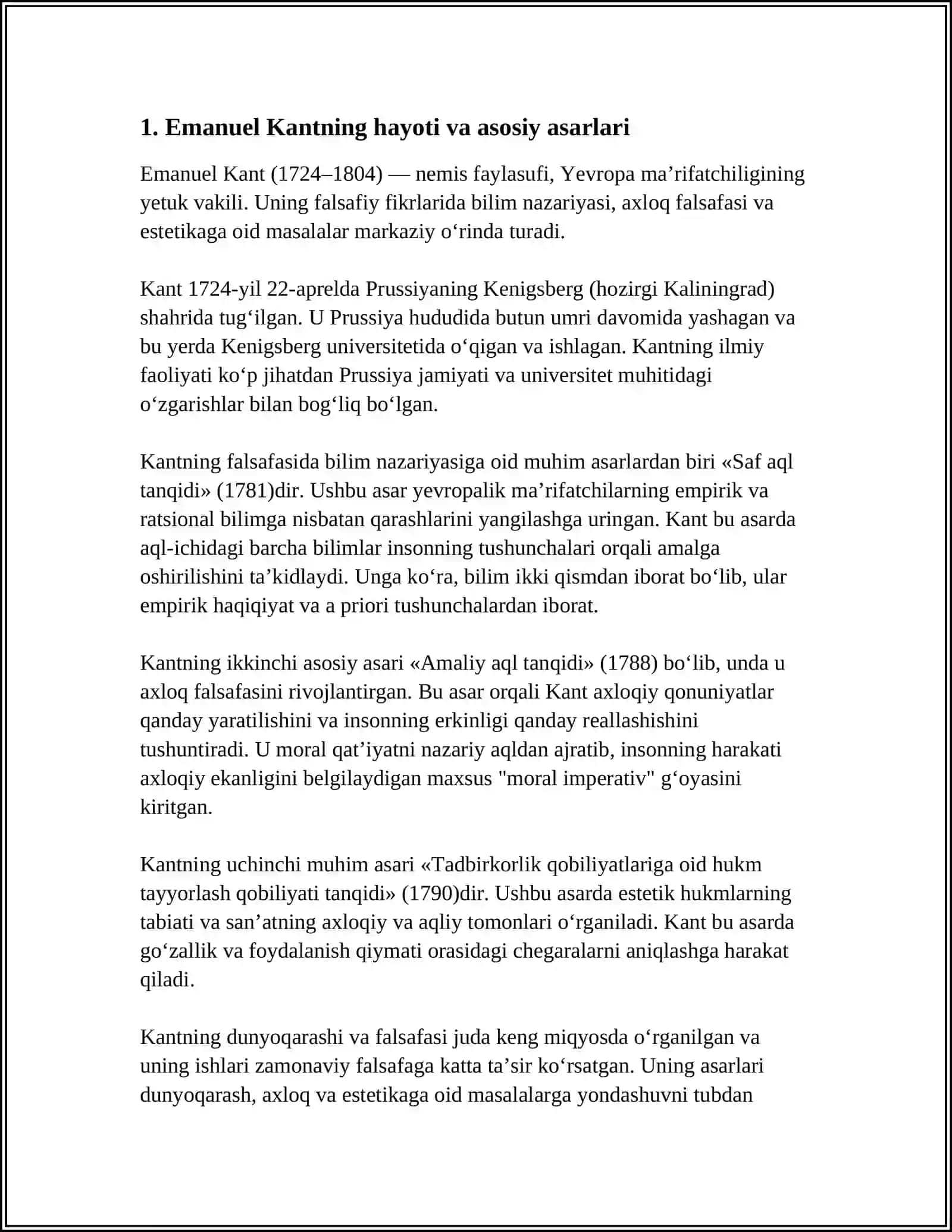 EMANUEL KANT FALSAFASI 3