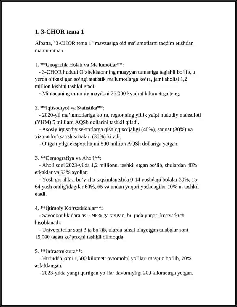 REFERAT Mavzu: 3-CHOR 5-SNIF MATEMATIKA 3