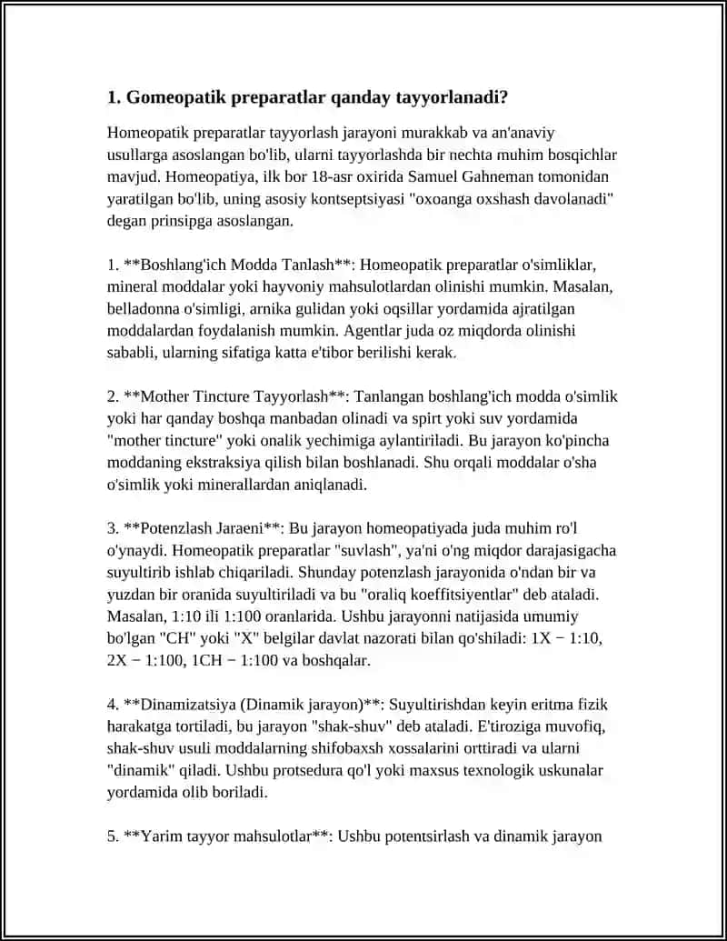 GOMEOPATIK PREPARATLAR STANDARTLASH VA SIFATINI TEKSHIRISH 3