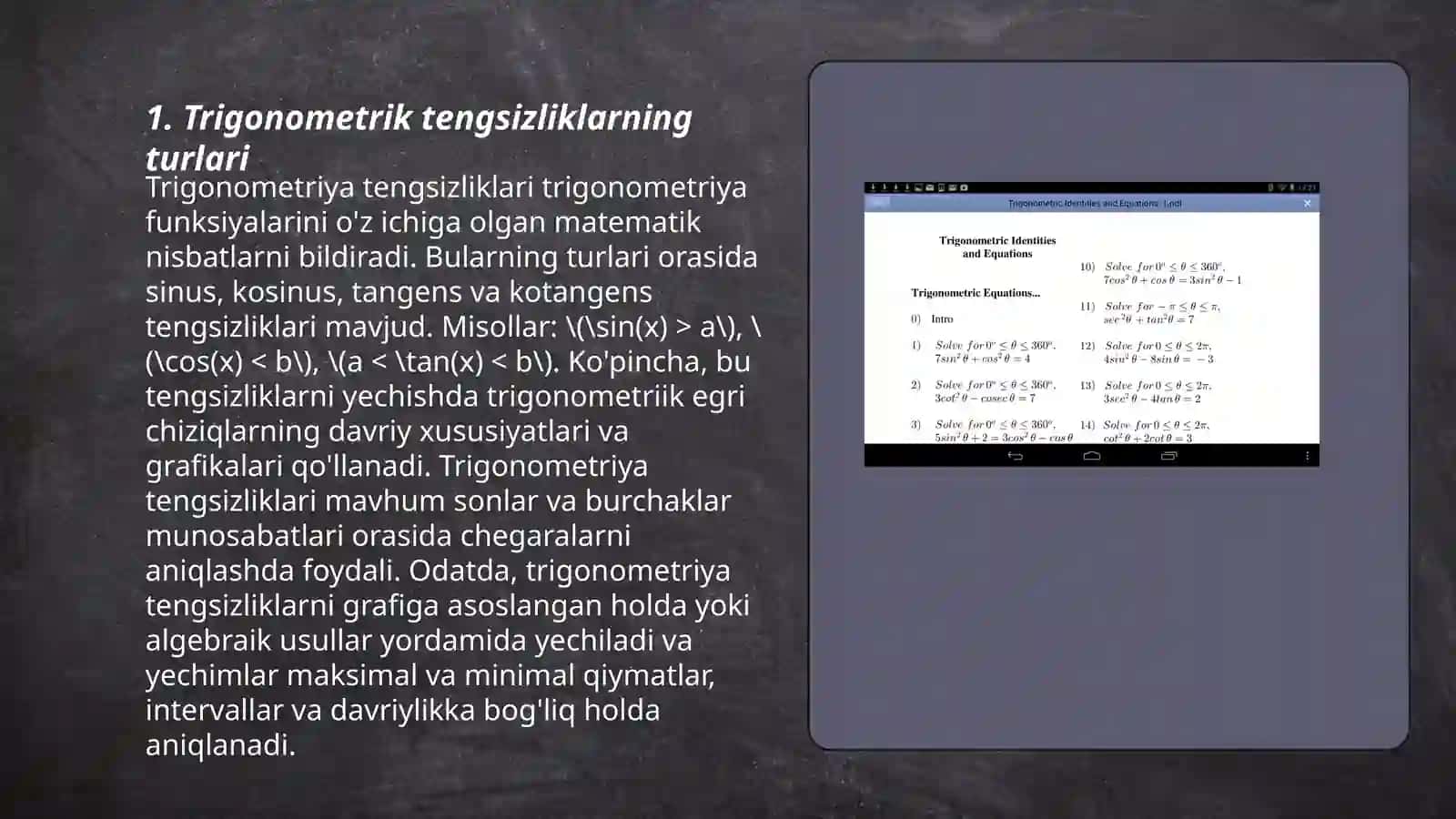 Trigonometrik tengsizliklar 3