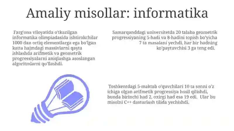 Arifmetik va geometrik progressiyalar 3