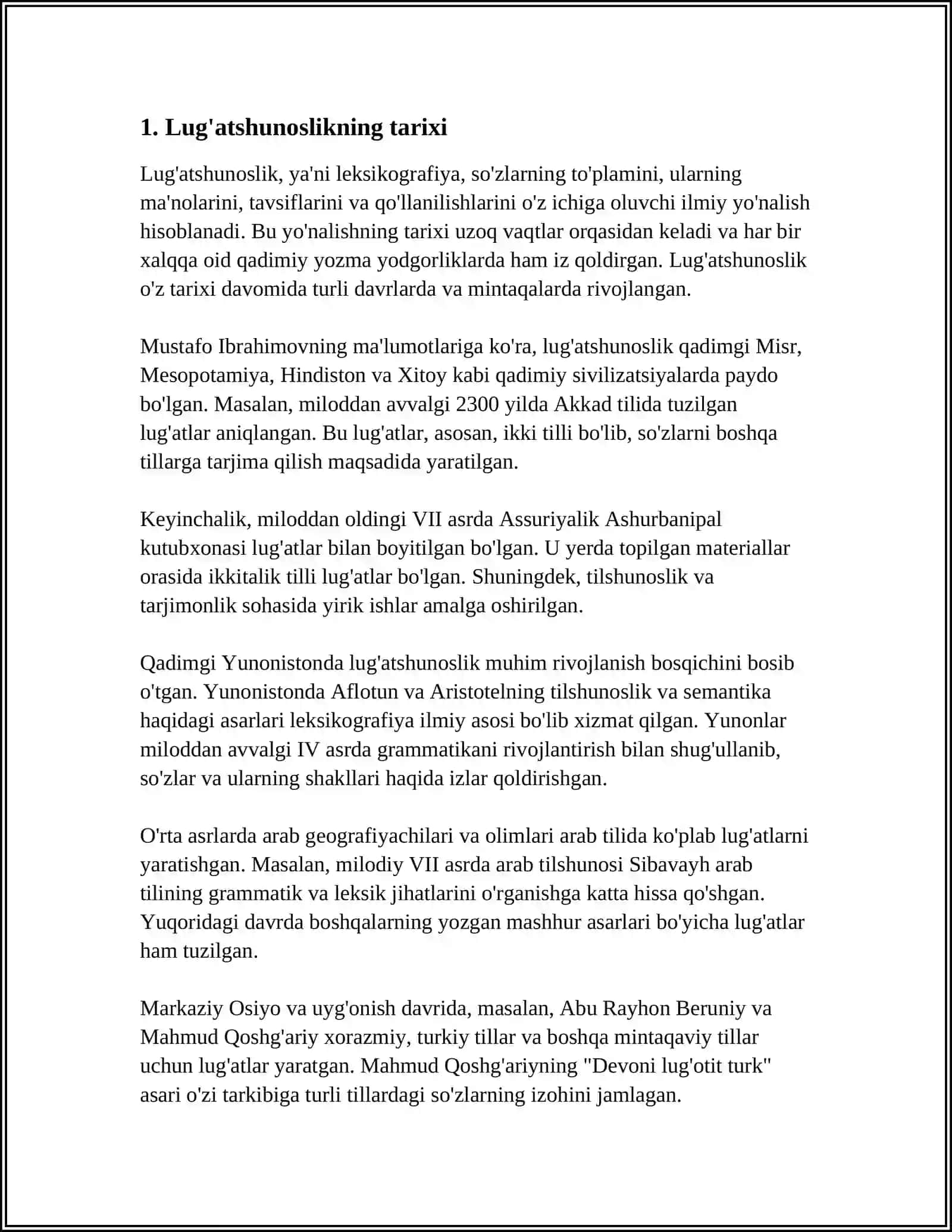 LEKSIKOGRAFIYA (LUG'ATSHUNOSLIK).LUG'ATLAR, ULARNING TURLARI 3