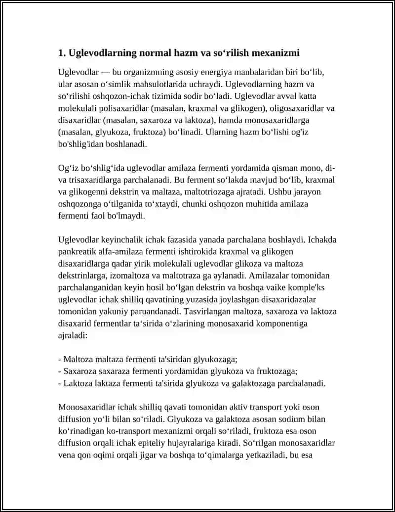 Uglevodlarning hazm va soʻrilish jarayonlari 3
