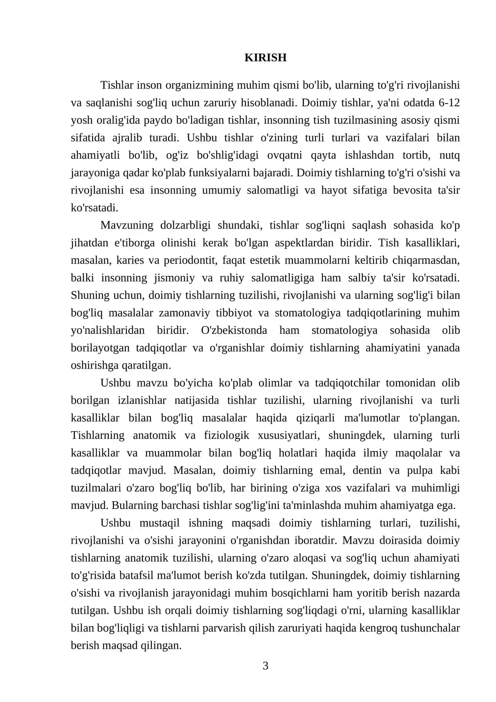 Tishlar doimiy tishlar va ularning tuzilishi 3