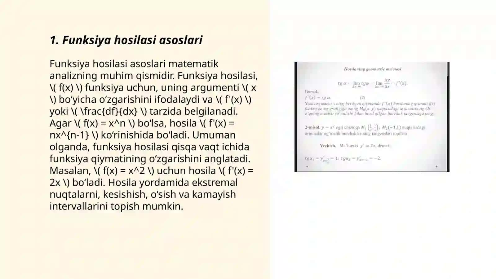 Funksiya hosilasi asoslari 3