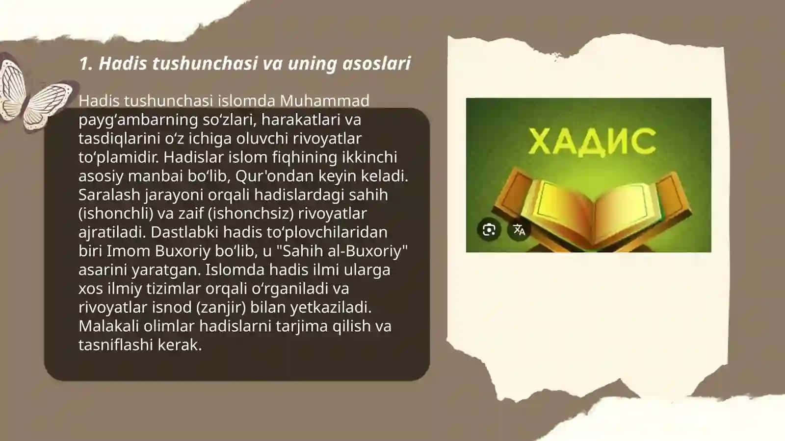 Hadis tushunchasining mohiyati, hadislarning turlari va tasnifi 3