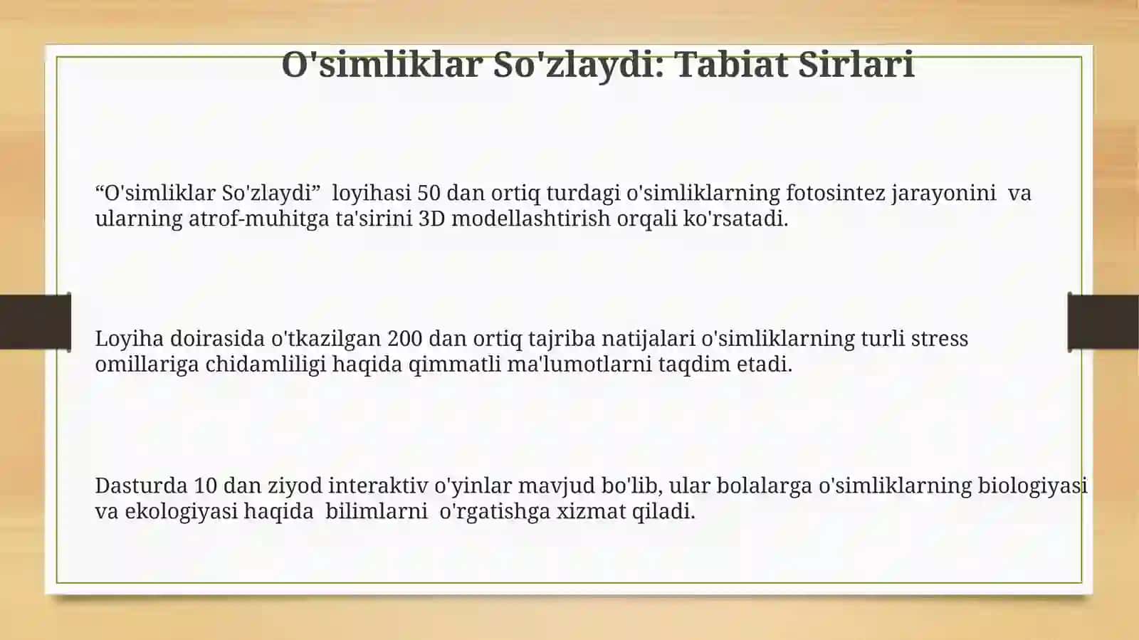 O'simliklar So'zlaydi 3