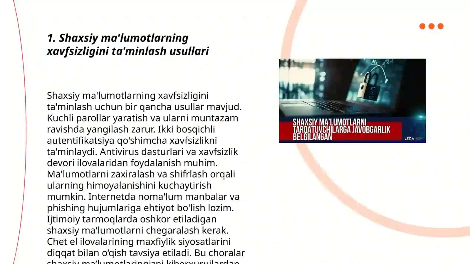 Ma'lumotlarning himoya qilish usullari 3