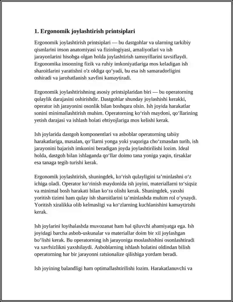 Ergonomik joylashtirish printsiplari 3