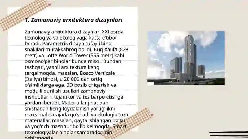 Zamonaviy bino inshootlar namunalaridan malumotlar 3