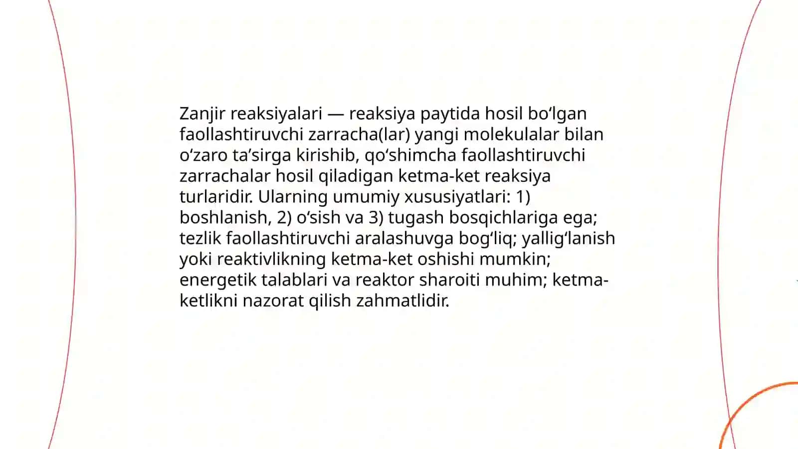 Zanjir reaksiyalar 3