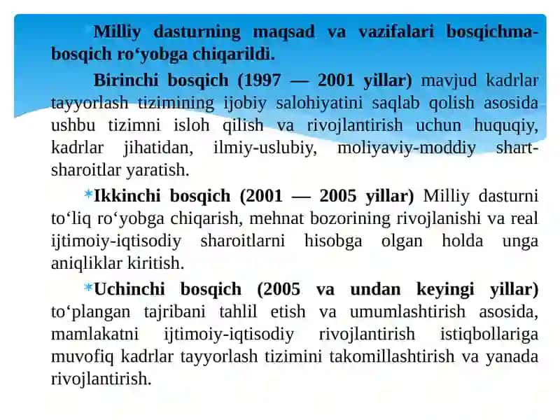 O‘zbеkistonRеspublikasida ta'lim sohasida amalga oshirilgan islohotlar 3