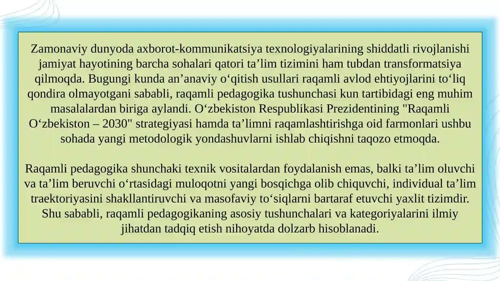 Raqamli pedagogikaning asosiy tushunchalari va kategoriyalari 3