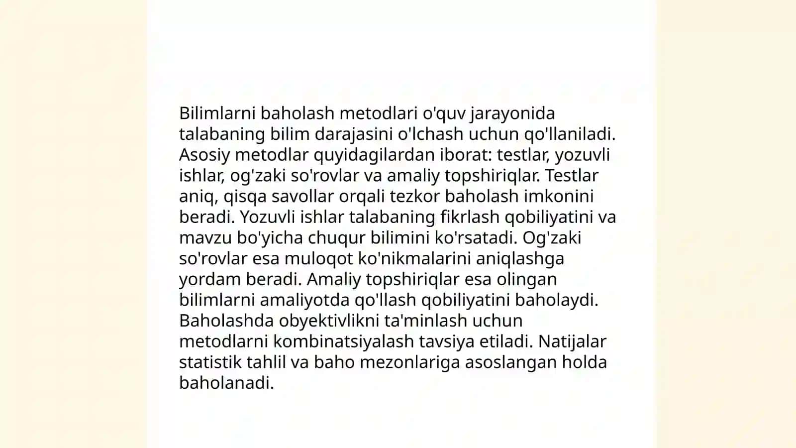 Bilimlarni baholash metodlari 3