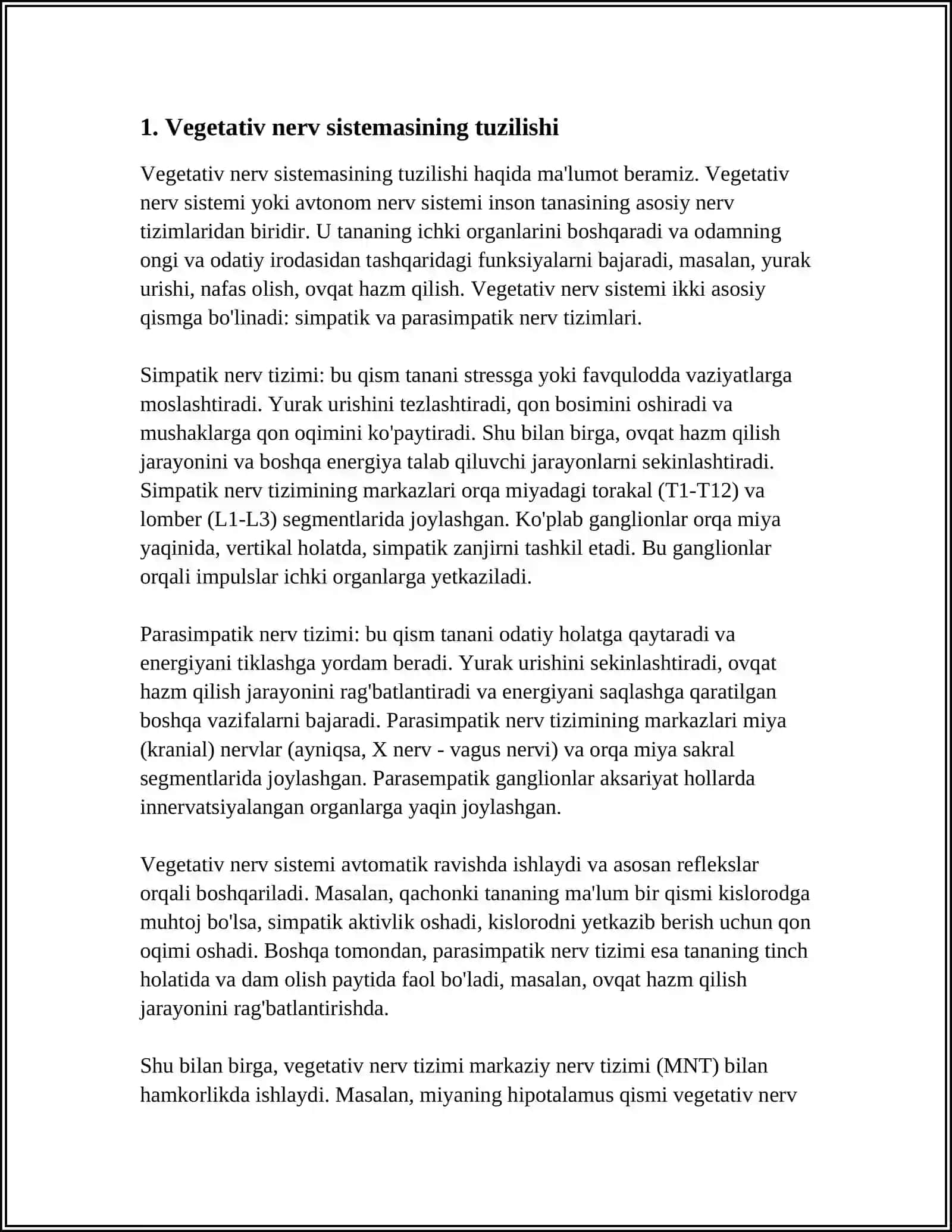 VEGETATIV NERV SISTEMASI FAOLIYATINI ORGANISH 3