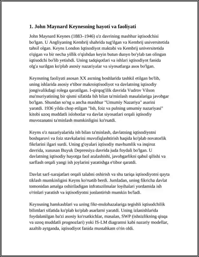 JON MEYNARL KEYNS TAʼLIMOTI VA NEOKEYNSCHILIK 3
