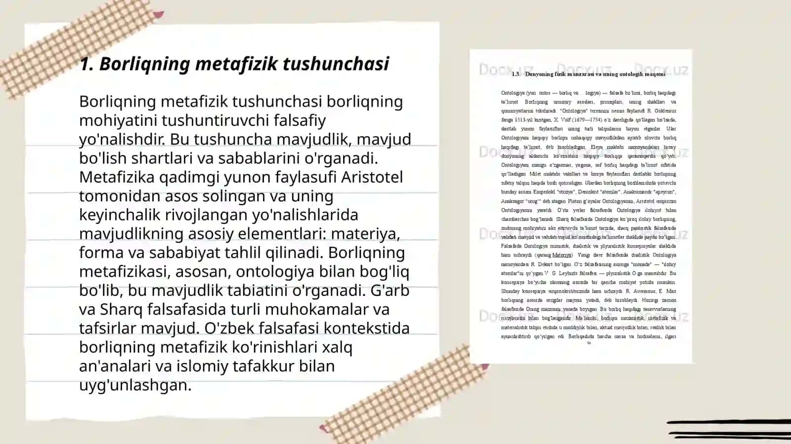 Borliqning Metafizik Tushunchasi 3