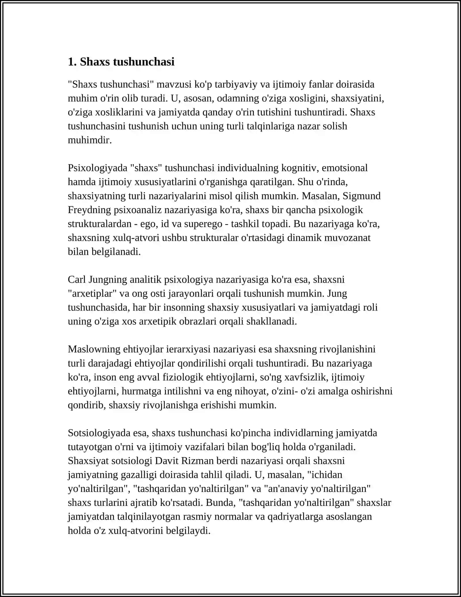 SHAXS NAZARIYALARI. ENDOPSIXIKA, EGZOPSIXIKA 3