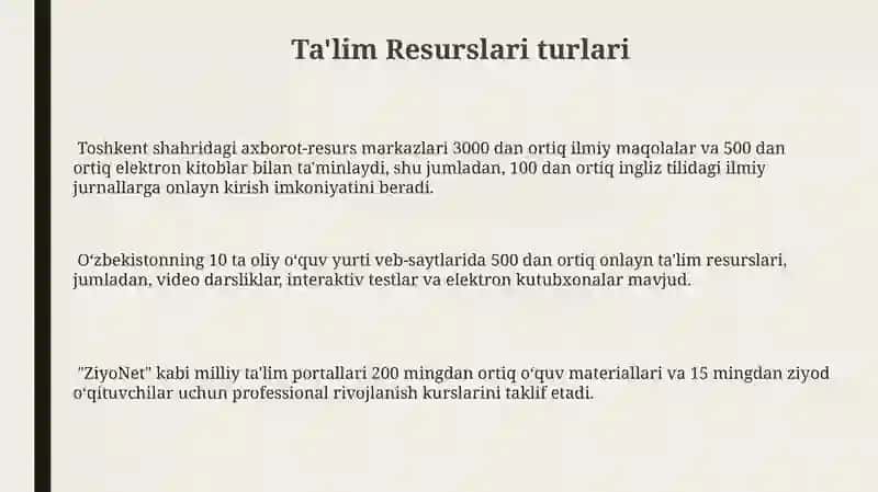 Ta'lim Resurslari turlari 3