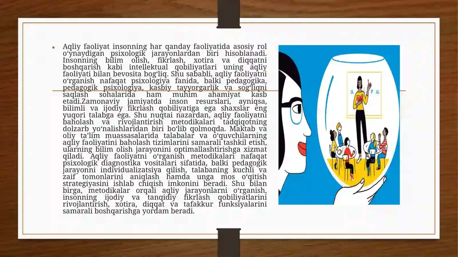 Aqliy faoliyatni o'rganish uchun metodikalar mavzusida tayyor taqdimot 3