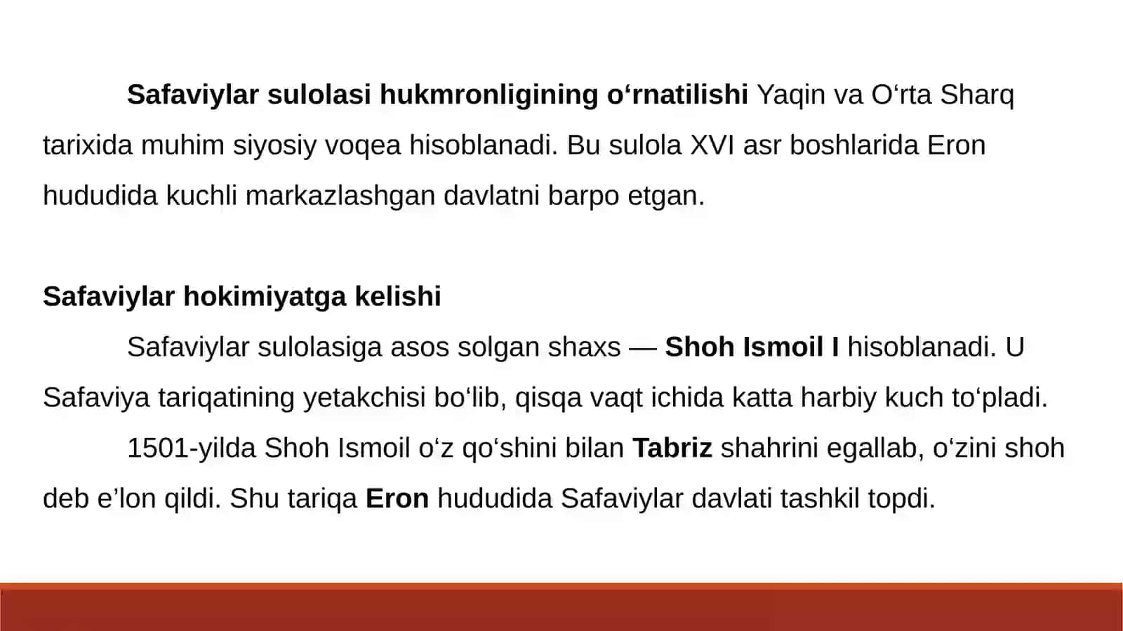 Eron rivojlanish va qaramlik arafasida 3