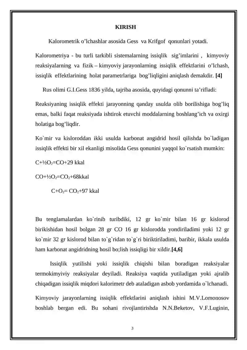 Kalorimetrik o’lchashlar 3