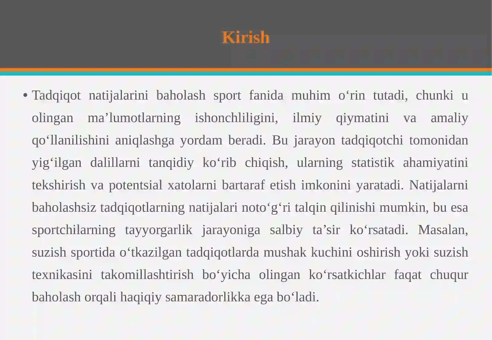 Tadqiqot natijalarini baholash 3