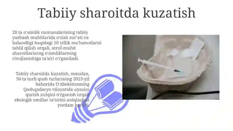 Tabiiy va labaratoriya sharoitida kuzatish 3