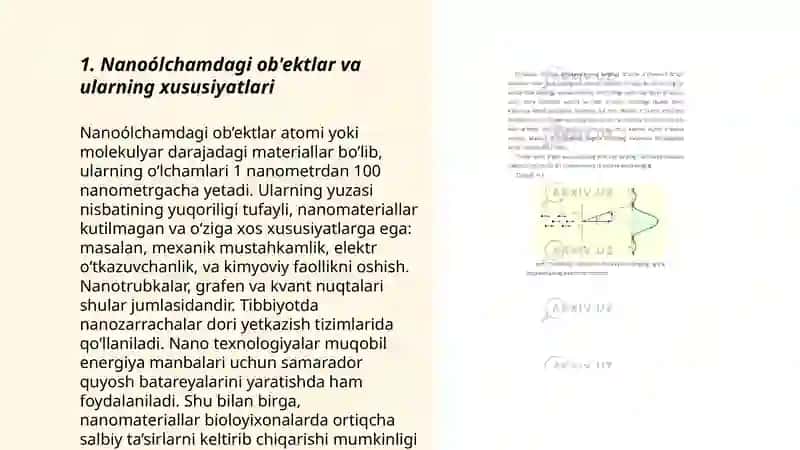 Òlcham effekti. Nanoólchamdagi ob'ektlar.Nanoobyektlar olinishi va kolloid moddalar bilan solishtirish 3