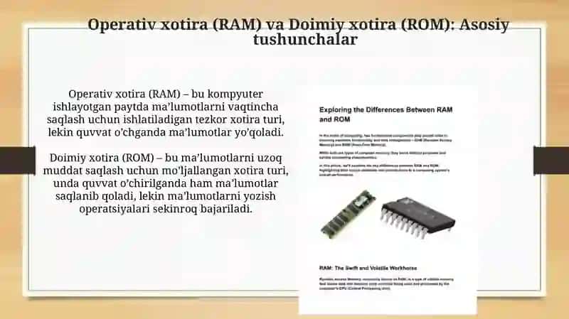 Operativ va Doimiy Xotira 3
