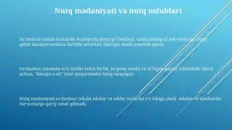 Nutq madaniyati va nutqiy uslublar 3