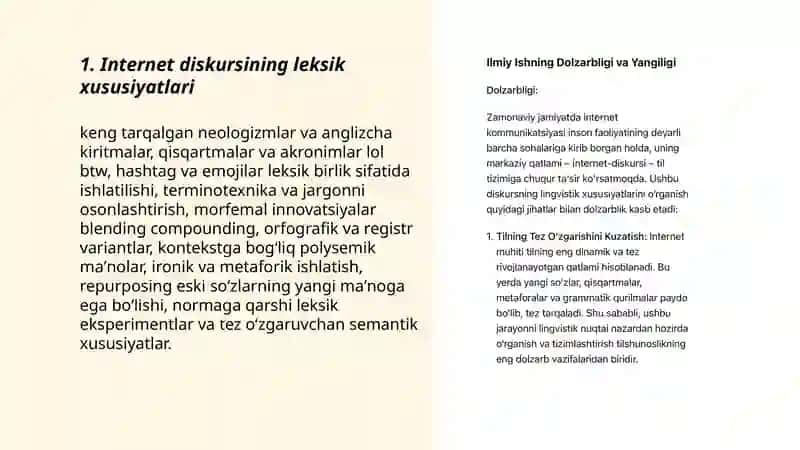 Internet diskursining lingvistik xususiyatlari 3
