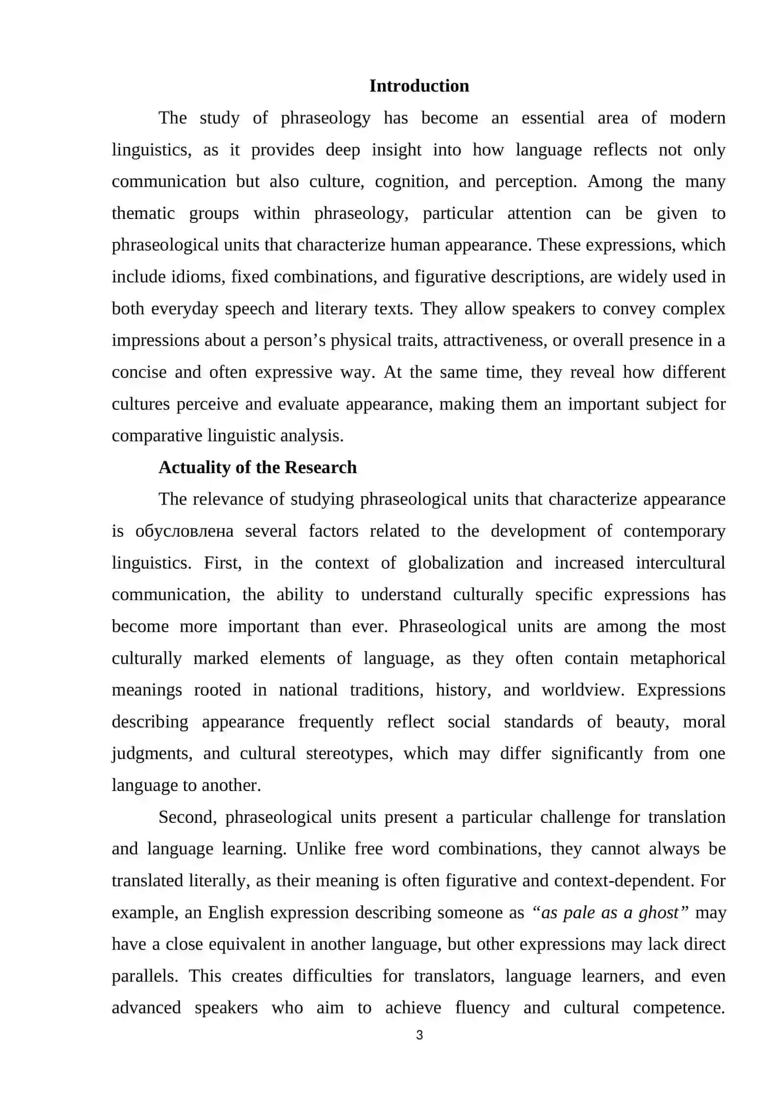 Comparative Analysis of Phraseological Units Characterizing a Person’s Appearance in English and Russian 3
