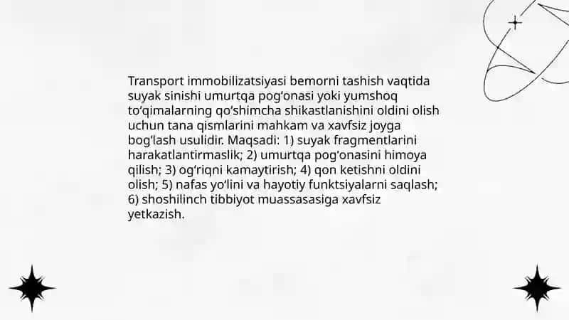 Transport immobilizatsiyasi 3