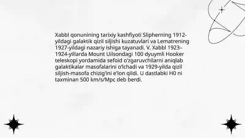 Koinotning kengayishi. Xabbl qonuni 3