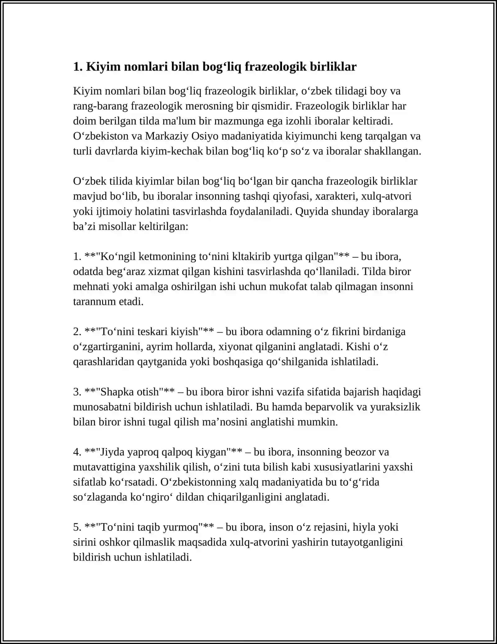 PHRASEOLOGICAL UNITS WITH NAMES OF CLOTHES IN ENGLISH 3