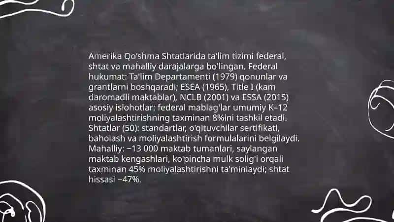 AQSH davlatining taʼlim tizimi 3