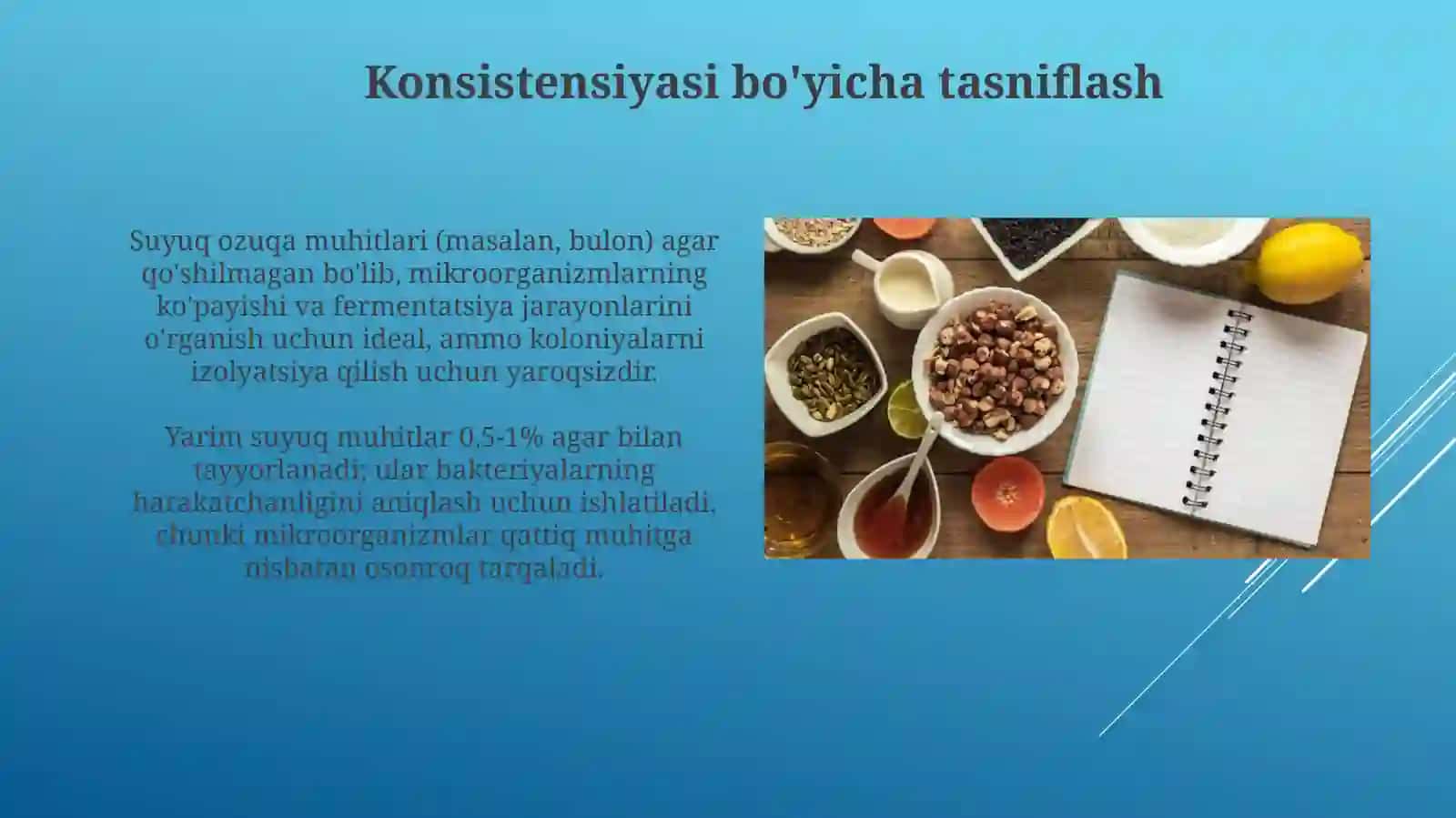 Oziq muhitlarining tasnifi 3