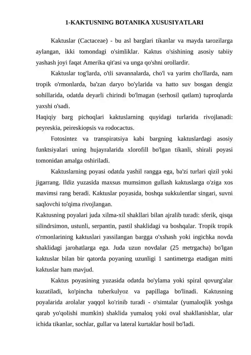 Kaktusdoshlar oilasi 3