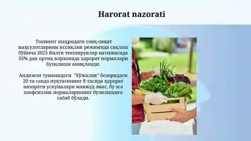 Oziq-ovqat mahsulotlarining zararsizligi 3