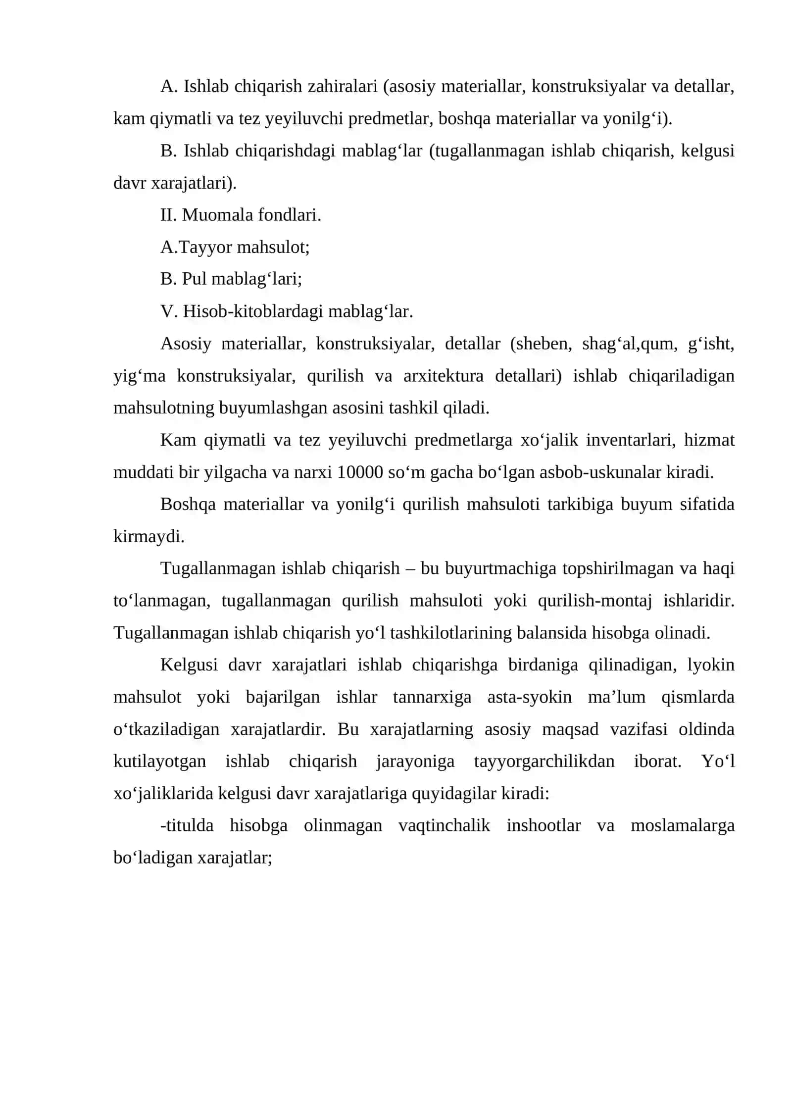 Yo‘l xo‘jaligida aylanma kapitallari 3