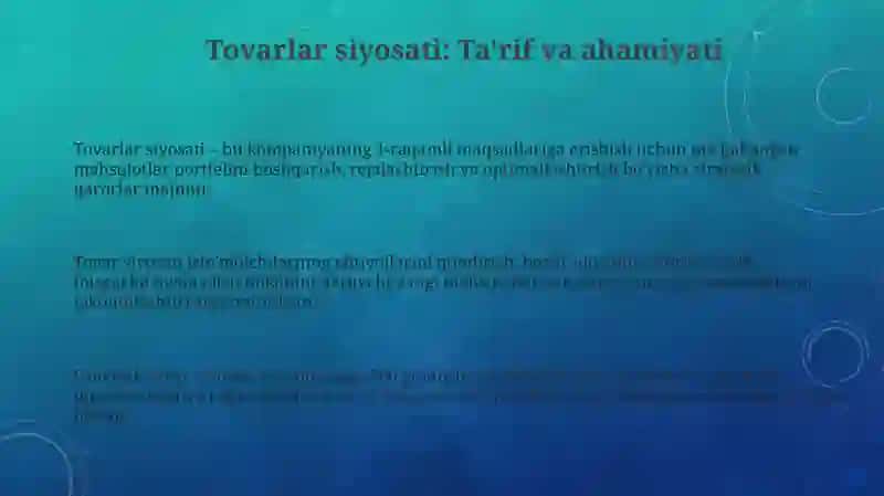 Tovarlar siyosati 3